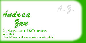 andrea zam business card